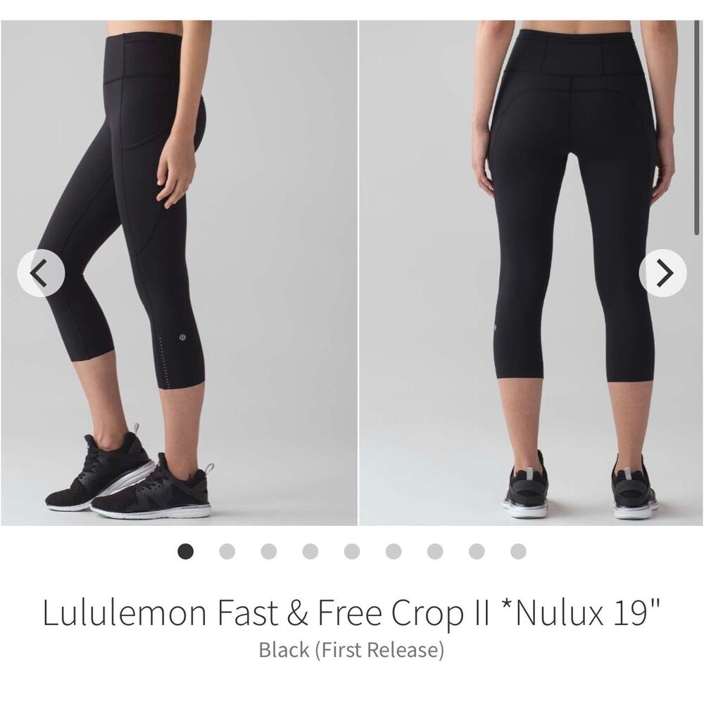Lululemon Fast & Free Crop II *Nulux 19"
Black (First Release) sz 10